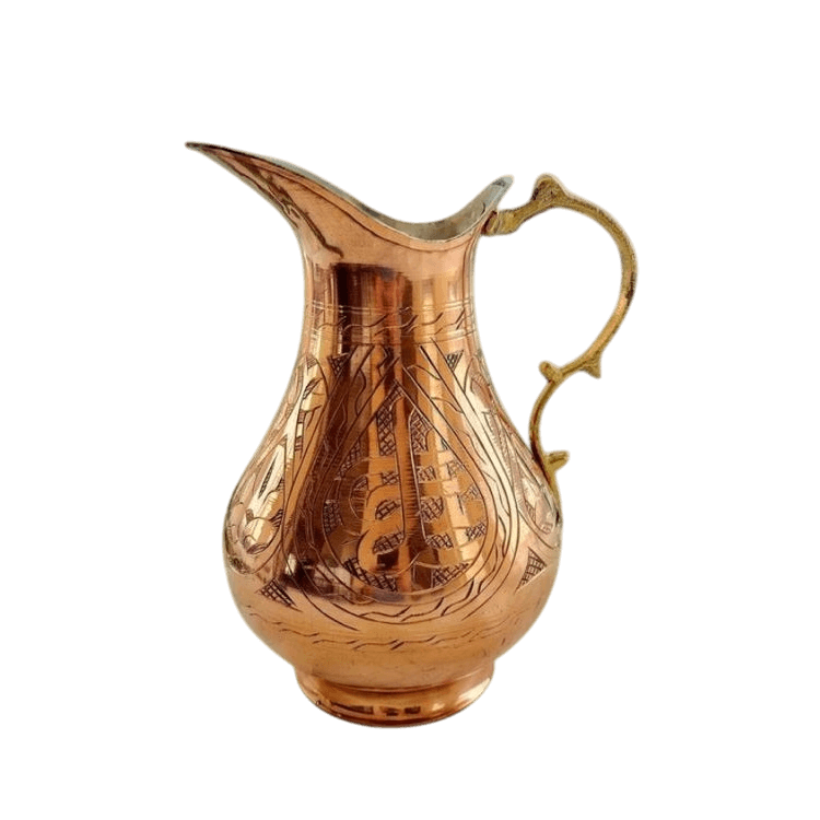 BRASS JUG HAND ENGRAVING (POLISH)